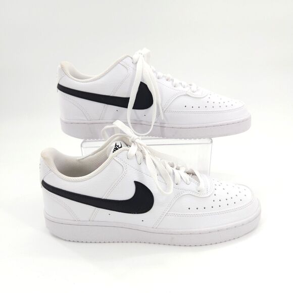 Nike Court Vision Next Nature Low Shoes Women Size 9.5 White Black - Picture 1 of 9